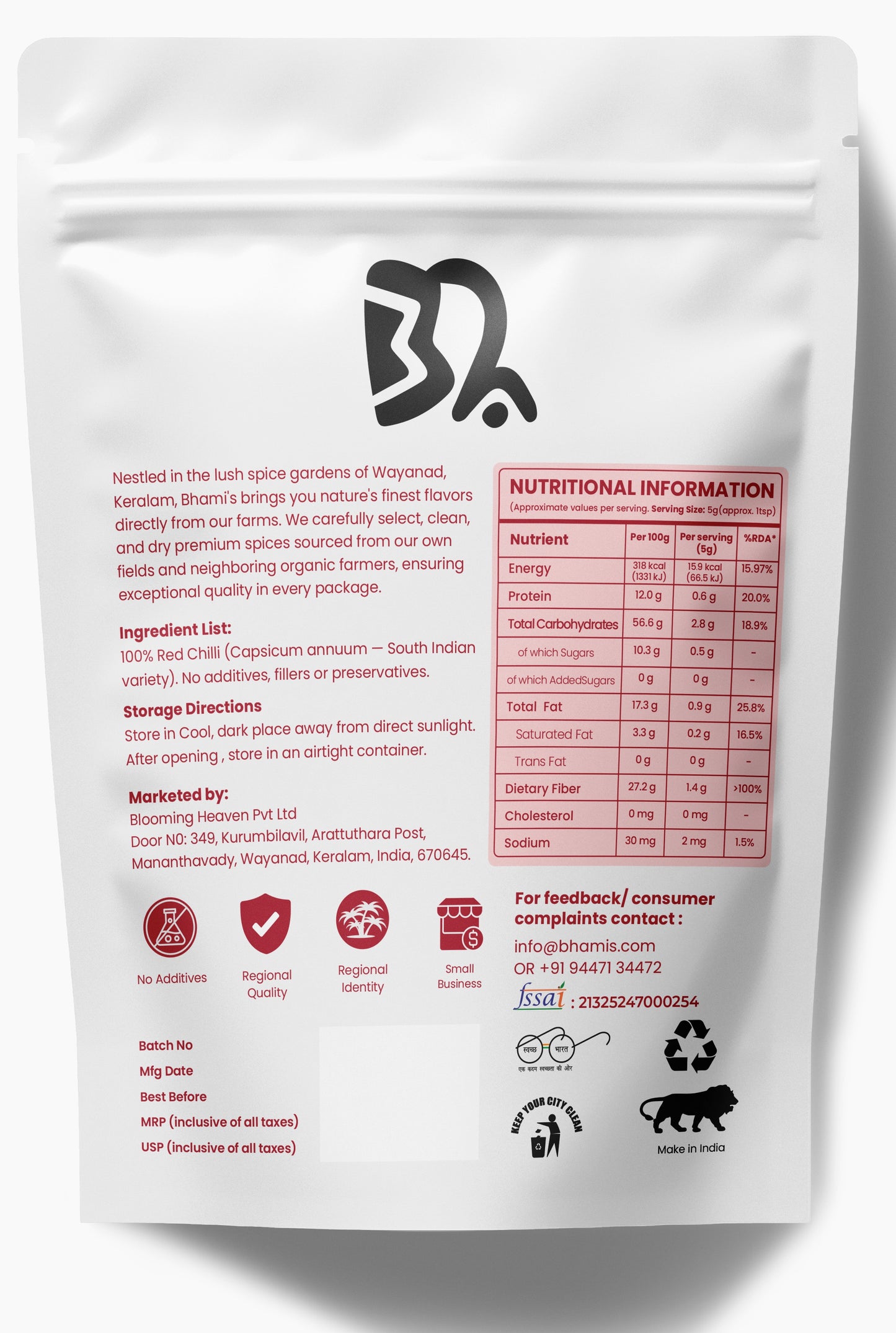 Bhami's® Red Chilli Powder —  Pure Unadulterated Lal Mirch | No Added Colour
