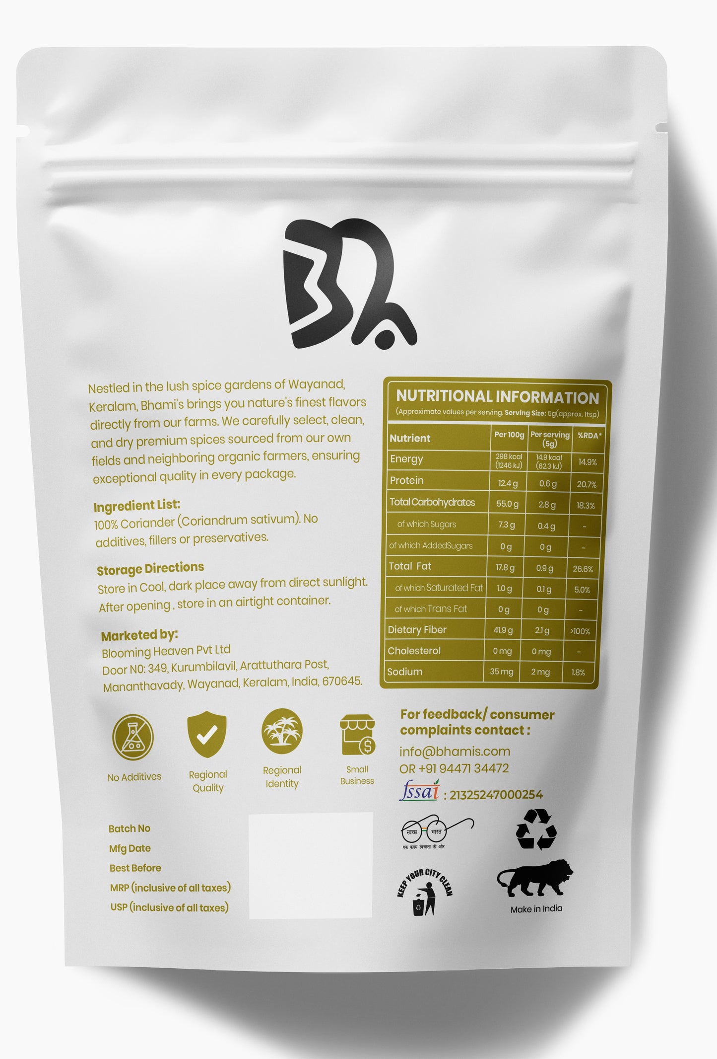 Bhami's® Coriander Powder (Dhania) - | Pure Unadulterated | Natural Oils