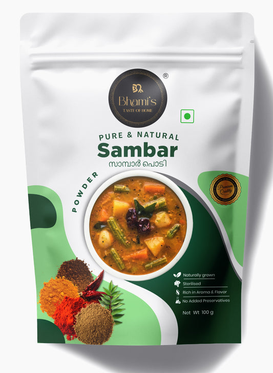Bhami's® Sambar Powder — Pure South Indian Spice Blend | No Artificial Preservatives
